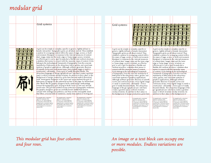 Diagramação de livros impressos, modular grid