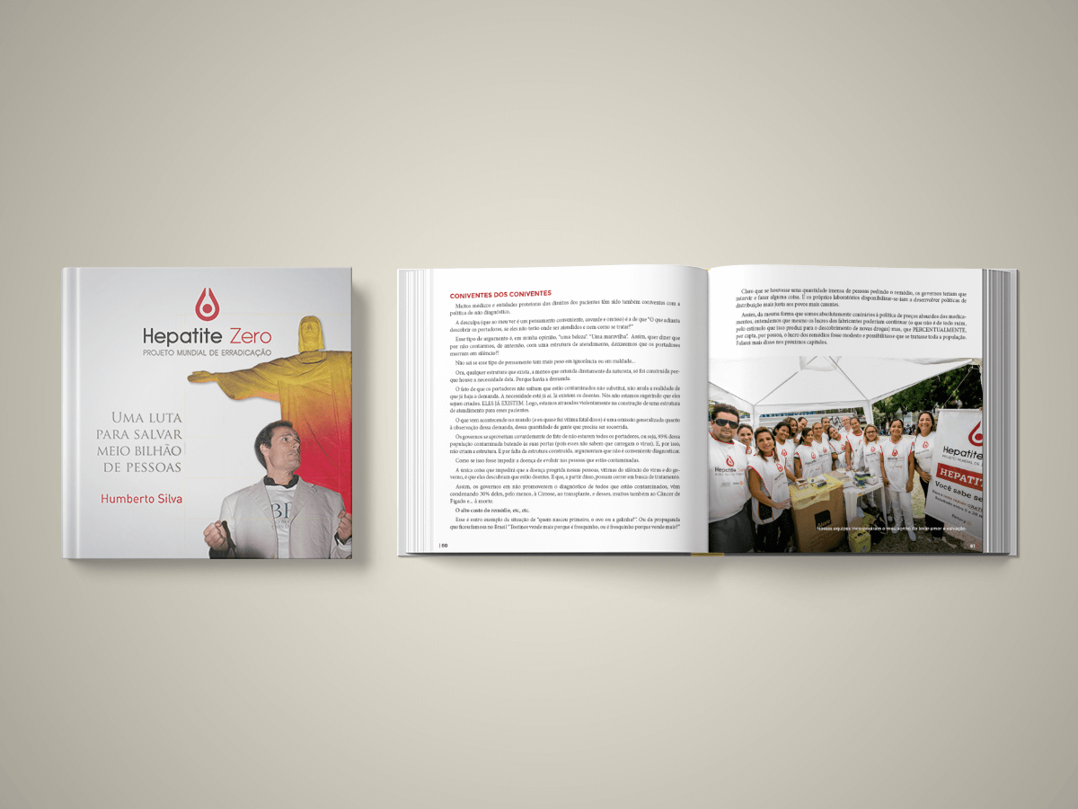 Diagramação de livros criativos livro hepatite zero